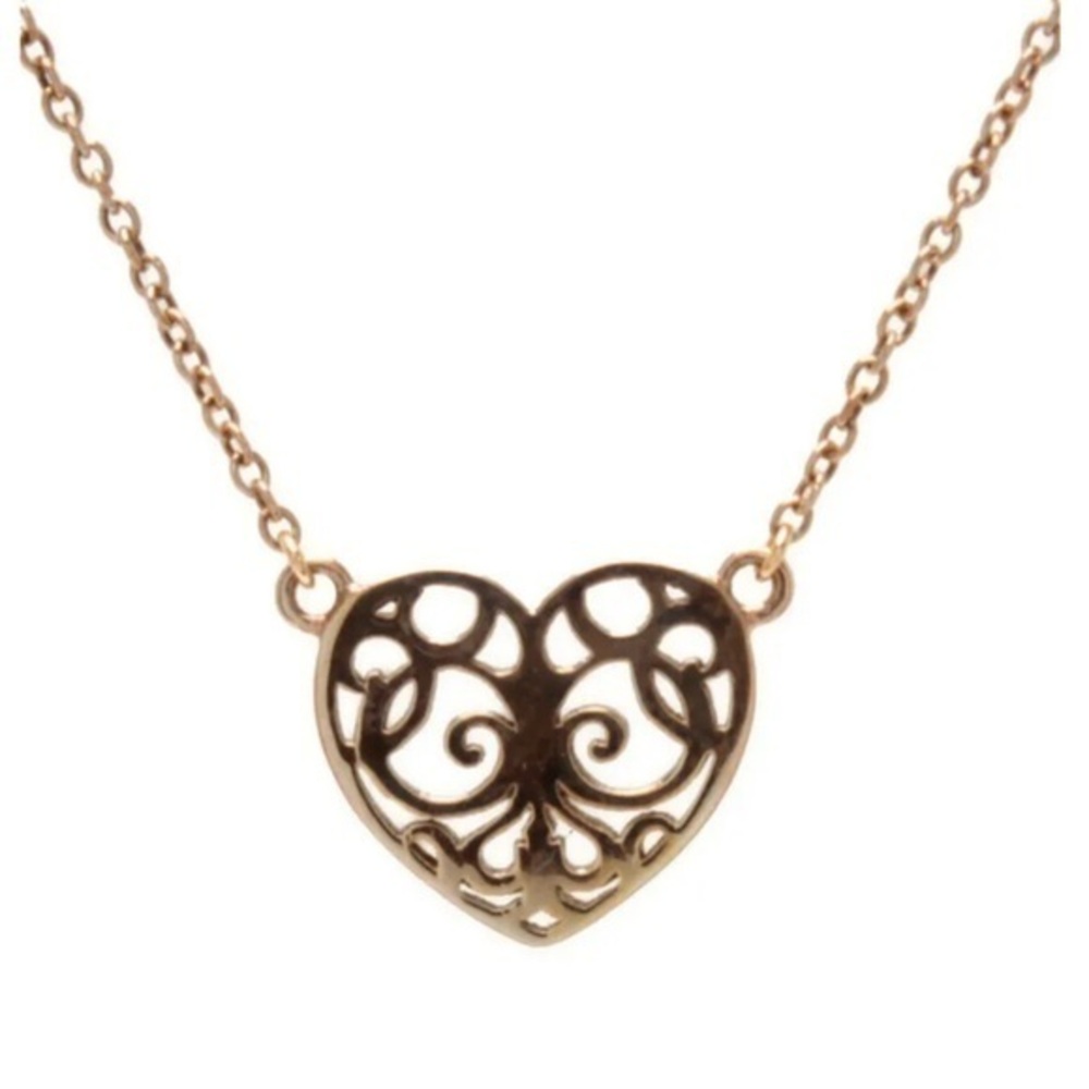 Authentic Vintage Tiffany & Co. METAL Rubedo Enchanted Heart Necklace 16”